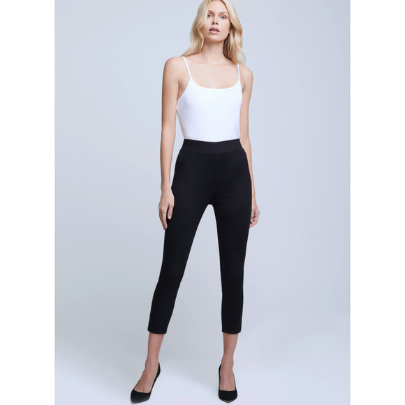 L'AGENCE Pants - NWT L'AGENCE Rosalie Black High Rise Pedal Pusher Pant Sz S